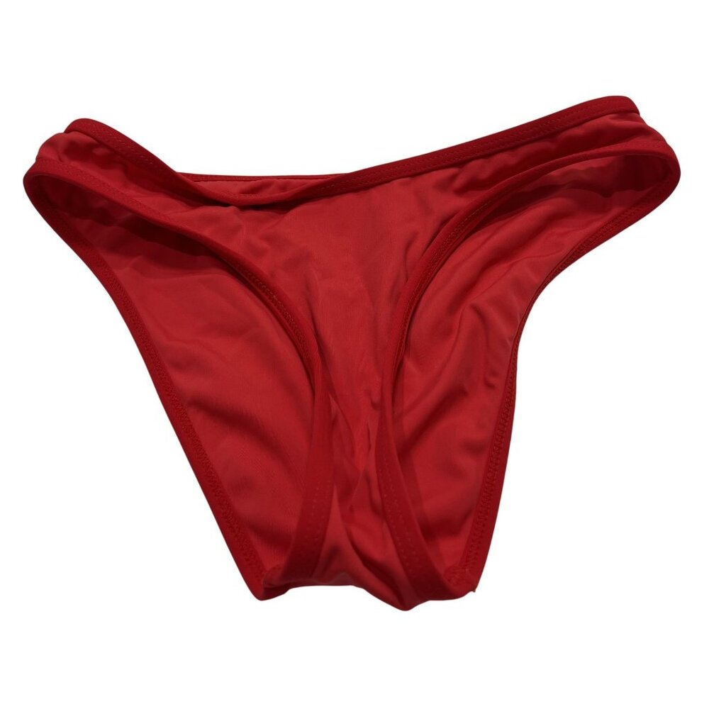Adanola Contrast Bikini Bottom in Apple Red Dark Red